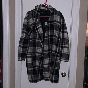 Fashion Nova Plaid Oversized Pea Coat